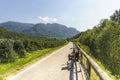 Cycle lane of the Adige valley Royalty Free Stock Photo