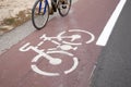 Cycle Lane and Cyclist, Formentera, Balearic Islands Royalty Free Stock Photo