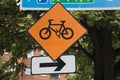 Cycle Lane Sign, Dublin Royalty Free Stock Photo