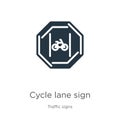 Cycle lane sign icon vector. Trendy flat cycle lane sign icon from traffic signs collection isolated on white background. Vector Royalty Free Stock Photo