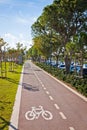 Cycle lanes at the Molos park in Limassol, Cyprus