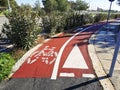 Cycle lanes at a park in Frenaros, Cyprus.