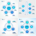 Cycle process diagrams collection. Infographic vector template for reports, plans,presentation,web.