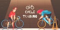 Cycle Racing Training Cartoon Illustration