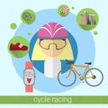 Cycle Racing Woman Sportsman Icon Royalty Free Stock Photo