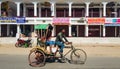 A cycle rickshaw in the Agartala market