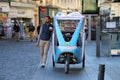 Cycle Rickshaw Driver Waiting For Customers In Nice France