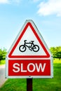 Cycle, Slow Road Warning Signs