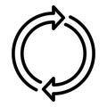 Cycle update icon, outline style