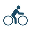 Cycler, cycling race icon on white background. Sports pictogram, icon set illustration