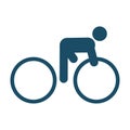 Cycler, cycling race icon on white background. Sports pictogram, icon set illustration