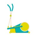 Cyclette or cycle trainer machine flat cartoon vector illustration isolated. Royalty Free Stock Photo