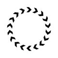 Cyclic closed circular arrow of the chevron, isolated on a white background, vector illustration Royalty Free Stock Photo
