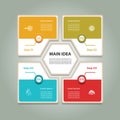Cyclic diagram with four steps and icons. Royalty Free Stock Photo