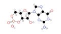 cyclic guanosine monophosphate molecule, structural chemical formula, ball-and-stick model, isolated image cyclic nucleotide