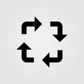 Cyclic square arrow icon. Loop or repetitive process symbol