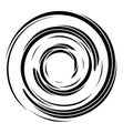 Cyclical circle, helix, volute element. Concentric shape with rotation, centrifuge, gyration effect. Twist, swirl vector