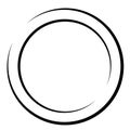 Cyclical circle, helix, volute element. Concentric shape with rotation, centrifuge, gyration effect. Twist, swirl vector