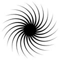 Cyclical circle, helix, volute element. Concentric shape with rotation, centrifuge, gyration effect. Twist, swirl vector