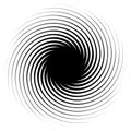 Cyclical circle, helix, volute element. Concentric shape with rotation, centrifuge, gyration effect. Twist, swirl vector