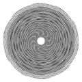 Cyclical circle, helix, volute element. Concentric shape with rotation, centrifuge, gyration effect. Twist, swirl vector