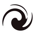 Cyclical circle, helix, volute element. Concentric shape with rotation, centrifuge, gyration effect. Twist, swirl vector