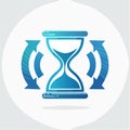Cyclical Time Process Icon with Hourglass Royalty Free Stock Photo