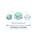 Cyclical unemployment concept icon