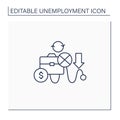 Cyclical unemployment line icon