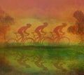 Cycling abstract landscape