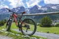 Cycling in the alps Royalty Free Stock Photo