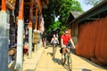 Cycling around the Ban Lac, Mai Chau, Hoa Binh Royalty Free Stock Photo