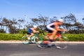 Cycling Athletes Motion Speed Blur Close-Up Action