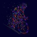 Cycling bicycle bike race stylized man background, cyclist vector colorful illustration silhouette speed Royalty Free Stock Photo