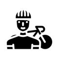 Cycling bicycle sport glyph icon vector illustration Royalty Free Stock Photo