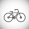 Cycling bicycle thin line on white background