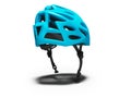 Cycling blue helmet for cyclist 3d render on white background with shadow Royalty Free Stock Photo