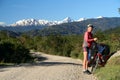 Cycling on Carretera Austral Royalty Free Stock Photo