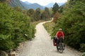 Cycling on Carretera Austral Royalty Free Stock Photo