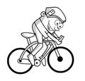 Cycling cartoon stick figure