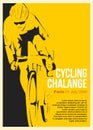 Cycling challange poster template vector illustration Royalty Free Stock Photo