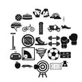 Cycling clothes icons set, simple style