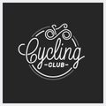 Cycling club logo. Round linear logo of bicycle