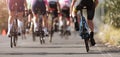 Cycling competition, cyclist athletes riding a race Royalty Free Stock Photo