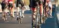 Cycling competition,cyclist athletes riding a race Royalty Free Stock Photo