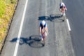 Cyclists Road Race Motion Speed Blur Overhead