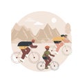 Cycling experiences abstract concept vector illustration.