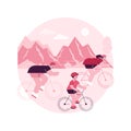 Cycling experiences abstract concept vector illustration.