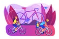 Cycling experiences concept vector illustration.