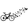 Cycling Floral Wall Decal Vector Illustration
